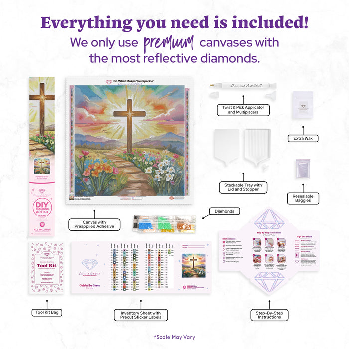 Diamond Painting Guided by Grace 22" x 22" (55.6cm x 55.6cm) / Round with 87 Colors including 3 ABs and 3 Fairy Dust Diamonds / 40,804
