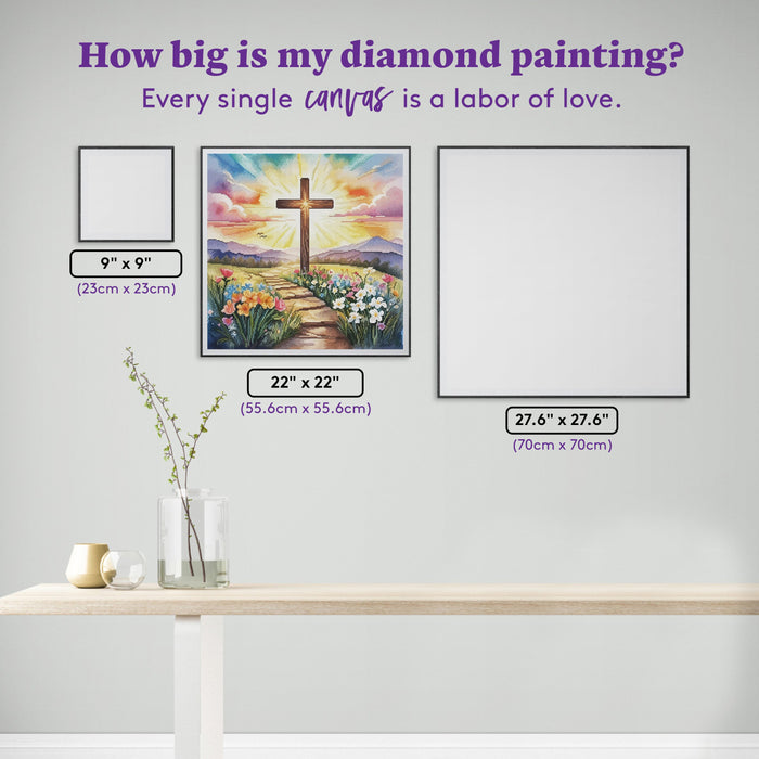 Diamond Painting Guided by Grace 22" x 22" (55.6cm x 55.6cm) / Round with 87 Colors including 3 ABs and 3 Fairy Dust Diamonds / 40,804