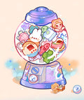 Diamond Painting Gumball Trinket 16" x 19.1" (40.7cm x 48.4cm) / Round with 64 Colors including 4 ABs and 4 Fairy Dust Diamonds / 26,048
