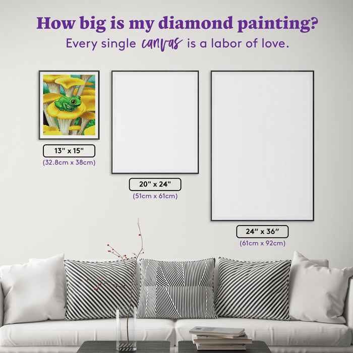 Diamond Painting Happy Frog 13" x 15" (32.8cm x 38cm) / Round with 33 Colors including 1 ABs and 3 Fairy Dust Diamonds / 15,912