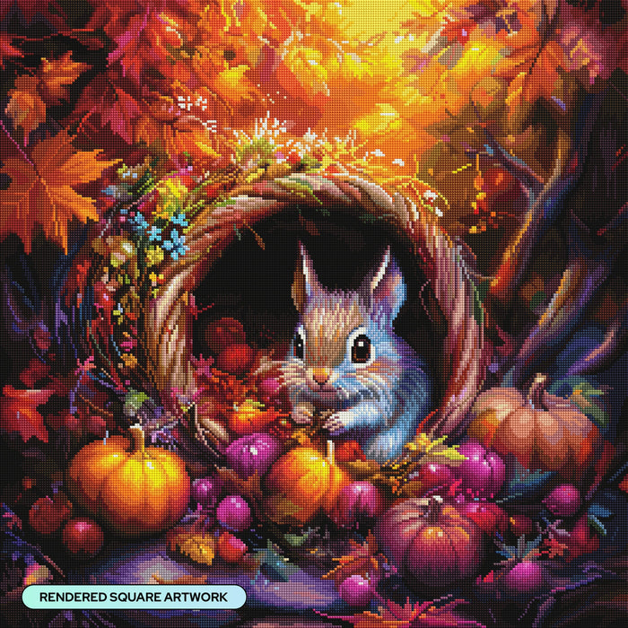 Diamond Painting Harvest Delight 25.6" x 25.6" (65cm x 65cm) / Square with 88 Colors including 4 ABs and 6 Fairy Dust Diamonds / 68,121