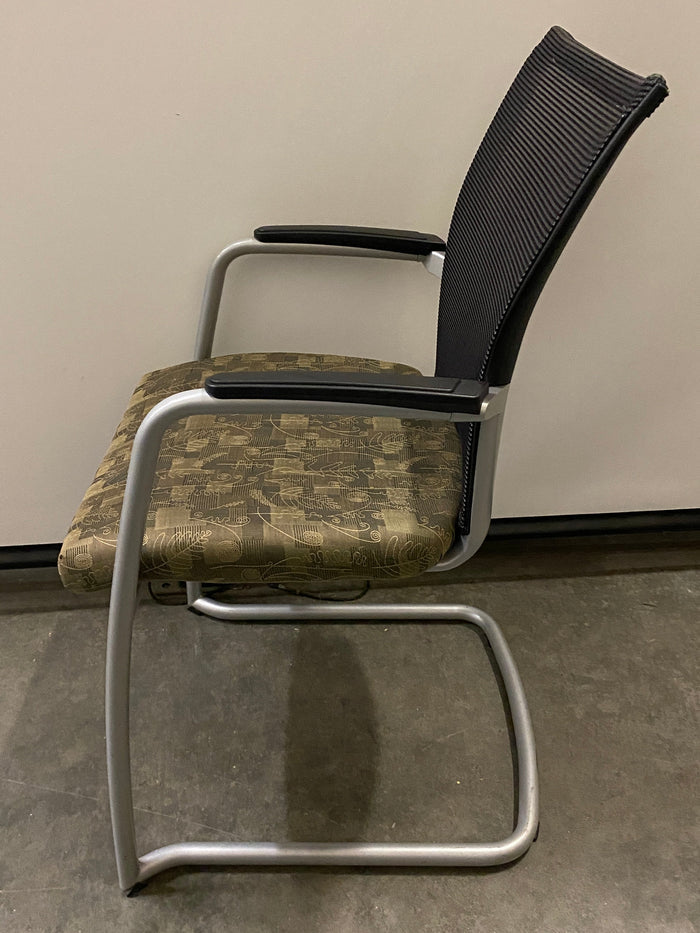 Haworth #060227 Patterned Cushioned Metal Frame Chair