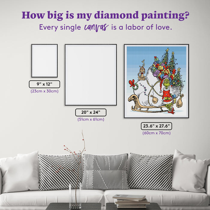 Diamond Painting He Stole Christmas 23.6" x 27.6" (60cm x 70cm) / Square with 18 Colors including 4 Fairy Dust Diamonds / 67,721