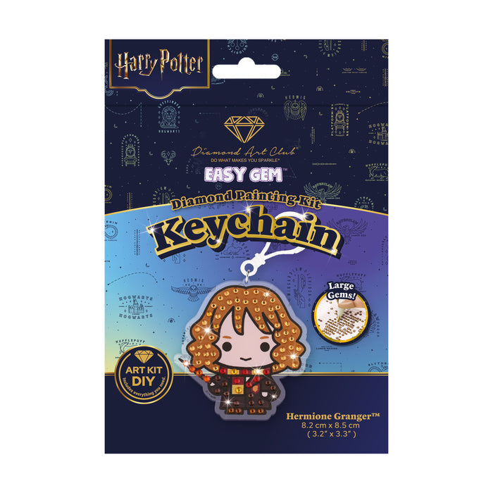 Diamond Painting Keychain - Hermione Granger 3.2" x 3.3" (8.2cm x 8.5cm) / Round With 6 Colors including 6 Iridescent Diamonds / 200