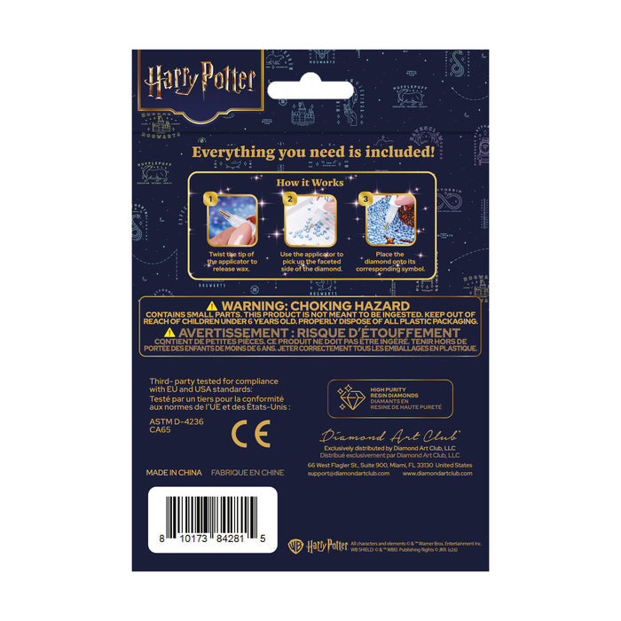 Diamond Painting Keychain - Hermione Granger 3.2" x 3.3" (8.2cm x 8.5cm) / Round With 6 Colors including 6 Iridescent Diamonds / 200
