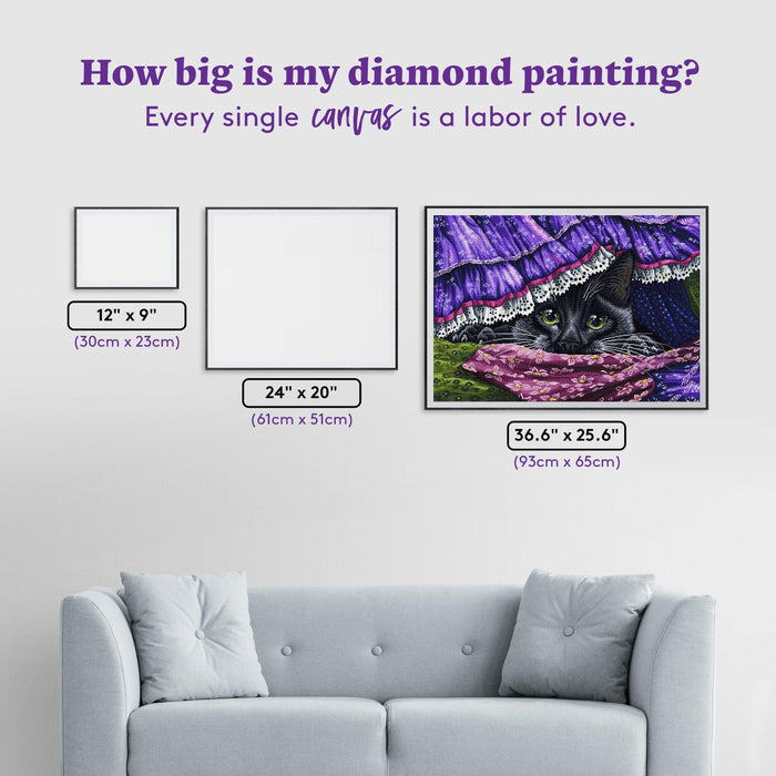 Diamond Painting Hidden Under the Antique Fabric 36.6" x 25.6" (93cm x 65cm) / Square with 55 Colors including 3 ABs and 2 Fairy Dust Diamonds / 97,353