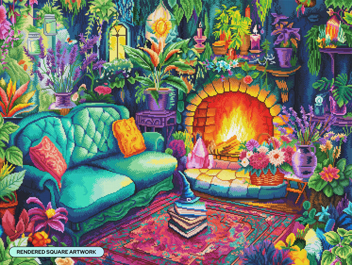 Diamond Painting Hideaway 36.6" x 27.6" (92.8cm x 69.9cm) / Square with 99 Colors including 4 ABs and 4 Fairy Dust Diamonds / 106,135