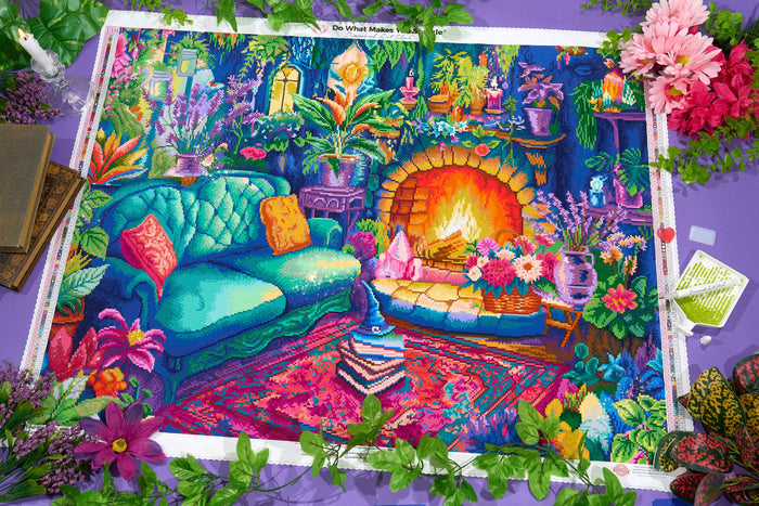 Diamond Painting Hideaway 36.6" x 27.6" (92.8cm x 69.9cm) / Square with 99 Colors including 4 ABs and 4 Fairy Dust Diamonds / 106,135