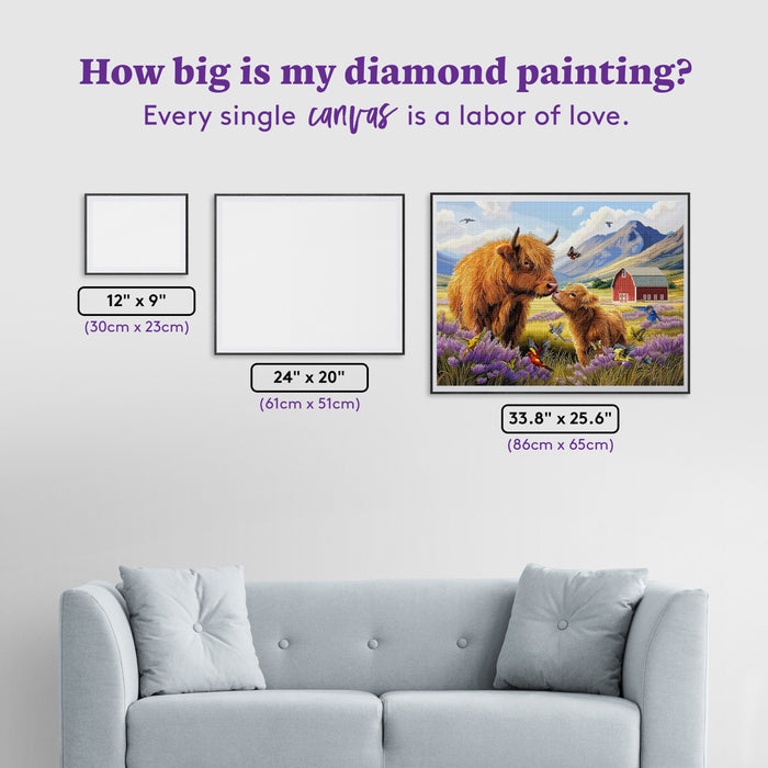 Diamond Painting Highland Haven 34.3" x 25.6" (86.9cm x 65cm) / Square with 67 Colors including 2 ABs and 4 Fairy Dust Diamonds / 91,089