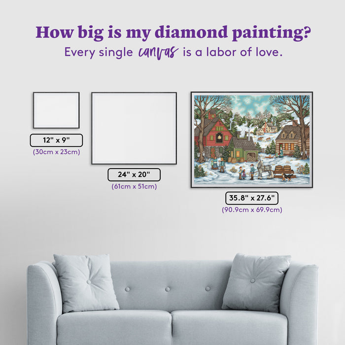Diamond Painting Hillside Sugar Shack 35.8" x 27.6" (90.9cm x 69.9cm) / Square with 78 Colors including 2 ABs and 3 Fairy Dust Diamonds / 102,565
