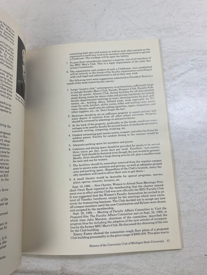History of MSU University Club 1929-1982 SC
