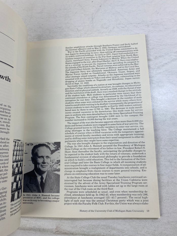History of MSU University Club 1929-1982 SC