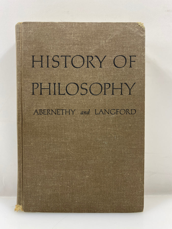 History of Philosophy Abernethy/Langford 3rd Print 1967 HC