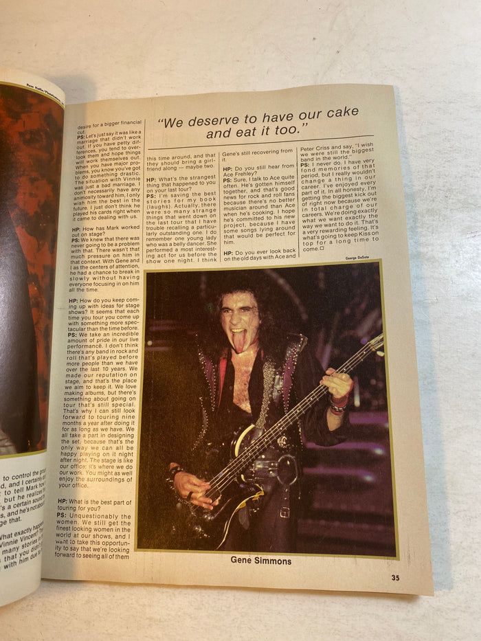 Hit Parader Magazine February 1985 Kiss