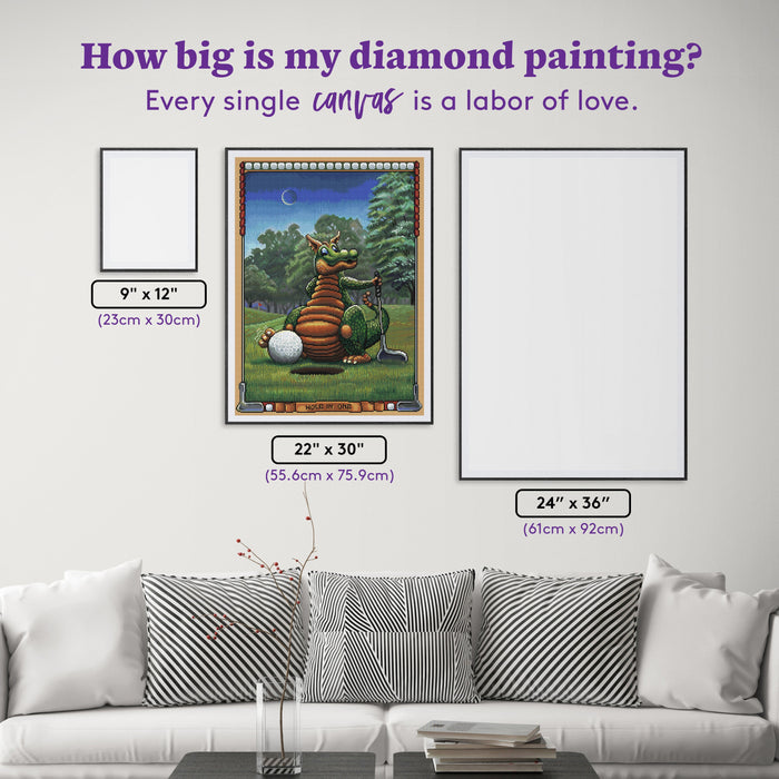 Diamond Painting Hole in One 22" x 30" (55.6cm x 75.9cm) / Round with 70 Colors including 3 ABs and 3 Fairy Dust Diamonds / 55,752