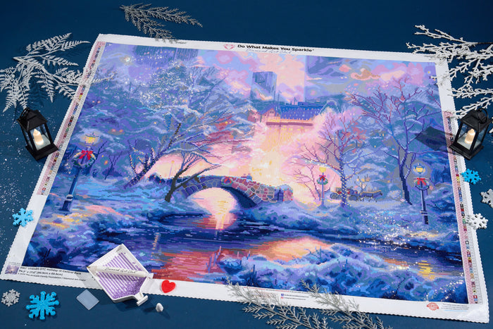 Diamond Painting Holiday at Central Park 34.3" x 27.6" (86.9cm x 69.9cm) / Square With 80 Colors Including 2 ABs and 1 Iridescent Diamond and 3 Fairy Dust Diamonds / 98,069