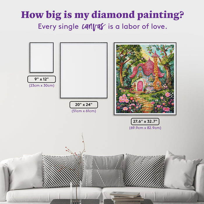 Diamond Painting Home Is Where the Heart Is 27.6" x 32.7" (69.9cm x 82.9cm) / Square with 82 Colors including 3 ABs and 4 Fairy Dust Diamonds / 93,573