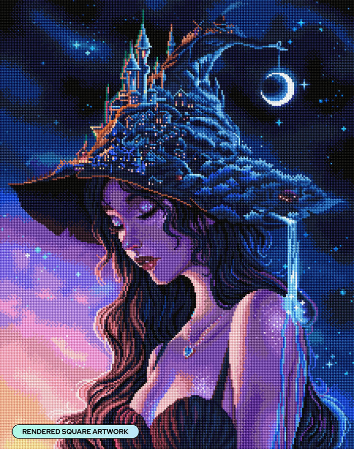 Diamond Painting Home of the Coven 22" x 28" (55.8cm x 70.7cm) / Square with 63 Colors including 3 ABs and 3 Fairy Dust Diamonds / 63,616