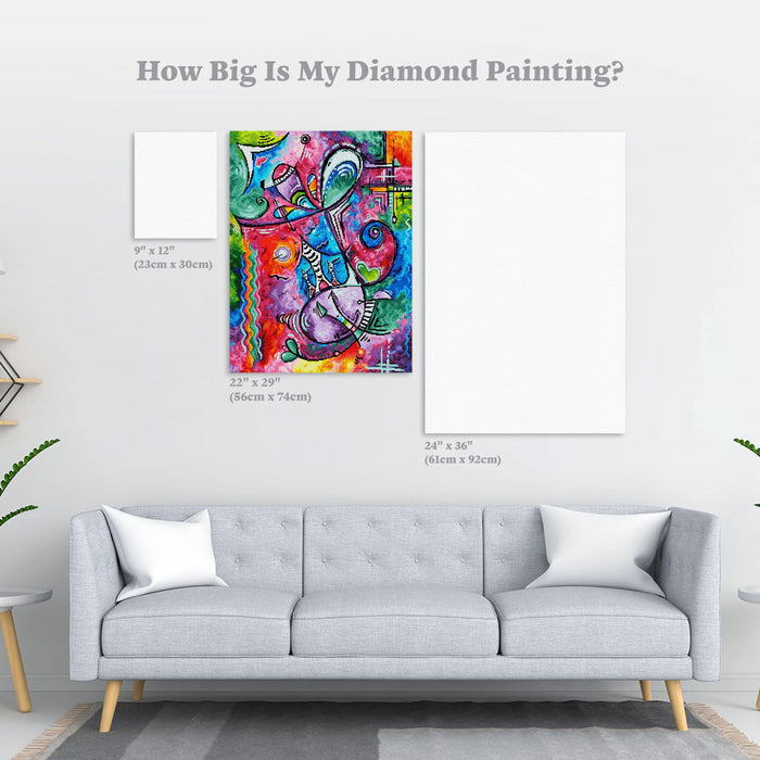 Diamond Painting Home on the Hill 22" x 29″ (56cm x 74cm) / Square with 63 Colors including 5 ABs / 64,532