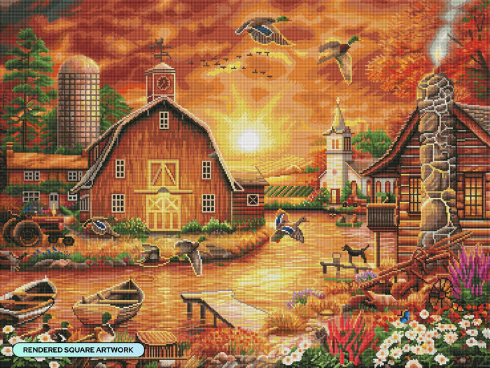 Diamond Painting Honey Drip Farm 36.6" x 27.6" (93cm x 70cm) / Square With 58 Colors Including 2 ABs / 102,223