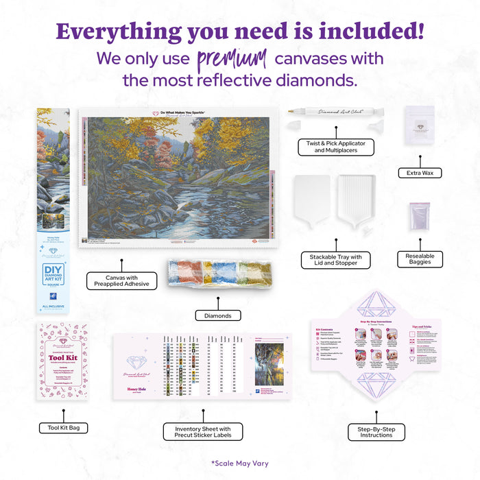 Diamond Painting Honey Hole 33" x 22" (83.6cm x 55.8cm) / Square with 47 Colors including 1 AB and 3 Fairy Dust Diamonds / 75,264