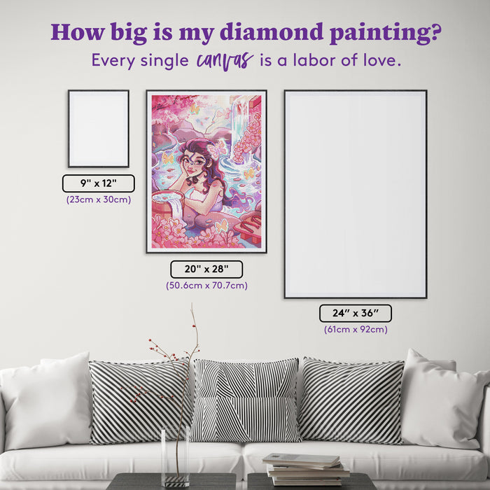 Diamond Painting Hot Springs 20" x 28" (50.6cm x 70.7cm) / Round With 80 Colors Including 2 ABs and 4 Fairy Dust Diamonds / 47,288