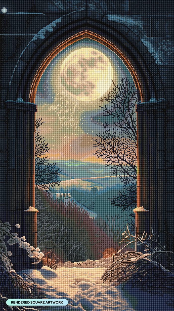 Diamond Painting Illuminated Night 25.6" x 45.7" (65cm x 115.7cm) / Square with 54 Colors including 1 AB and 2 Fairy Dust Diamonds / 121,365