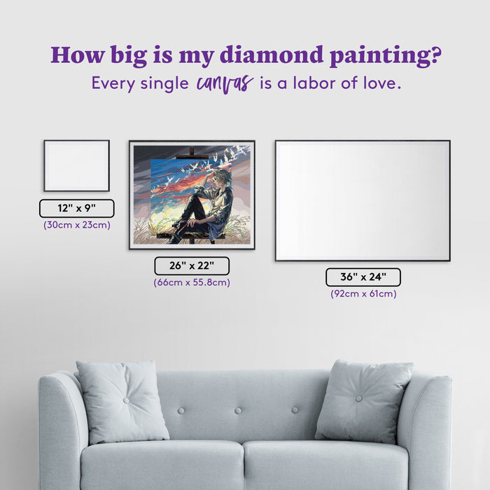 Diamond Painting Impressionist Sky 26" x 22" (66cm x 55.8cm) / Square with 83 Colors including 2 ABs and 4 Fairy Dust Diamonds / 59,360