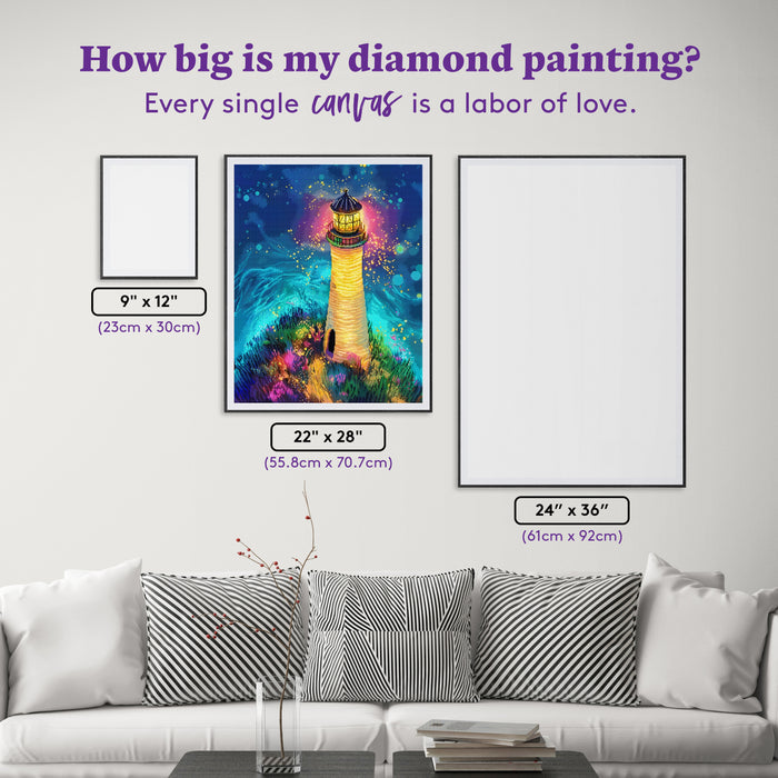 Diamond Painting In a Sea of Love 22" x 28" (55.8cm x 70.7cm) / Square with 54 Colors including 3 ABs and 3 Fairy Dust Diamonds / 63,616