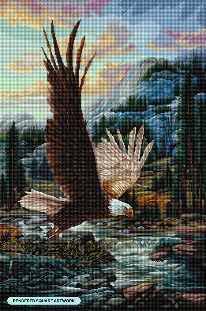 Diamond Painting In Flight 25.6" x 38.6" (65cm x 97.9cm) / Square With 65 Colors Including 6 Fairy Dust Diamonds / 102,573