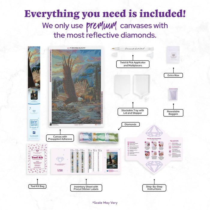 Diamond Painting In Flight 25.6" x 38.6" (65cm x 97.9cm) / Square With 65 Colors Including 6 Fairy Dust Diamonds / 102,573