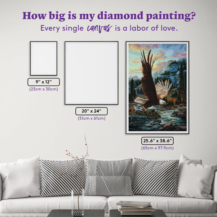 Diamond Painting In Flight 25.6" x 38.6" (65cm x 97.9cm) / Square With 65 Colors Including 6 Fairy Dust Diamonds / 102,573