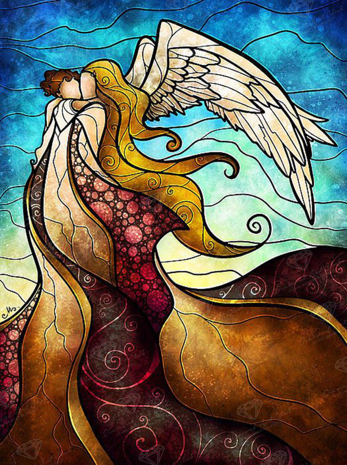 Diamond Painting In The Arms Of The Angel 12.6″ x 16.9″ (32cm x 43cm) / Square with 27 Colors / 21,294