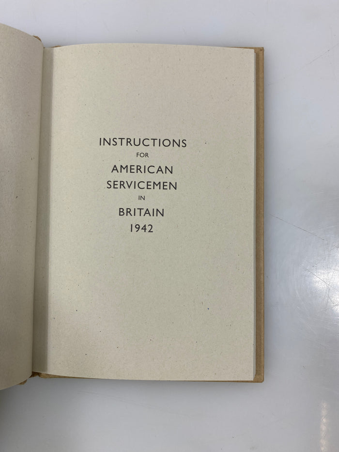 Instructions for American Servicemen in Britain 1942 Reprint 2004 HC