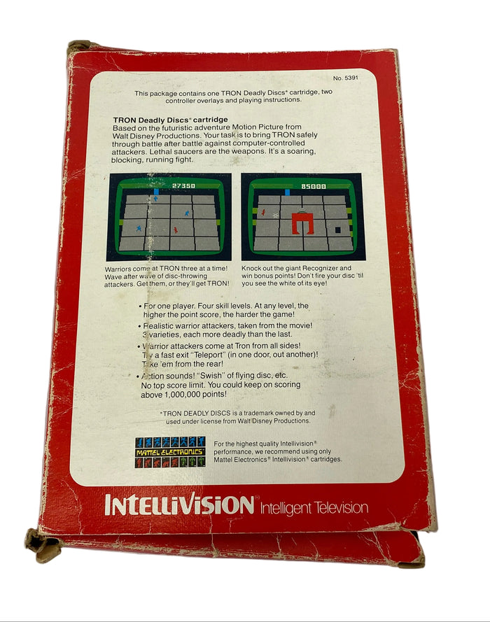 Intellivision Tron Deadly Discs Video Game