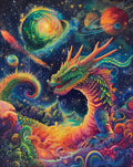Diamond Painting Interstellar Dragon 27.6" x 34.7" (69.9cm x 87.9cm) / Square with 102 Colors including 3 ABs and 4 Fairy Dust Diamonds / 99,193