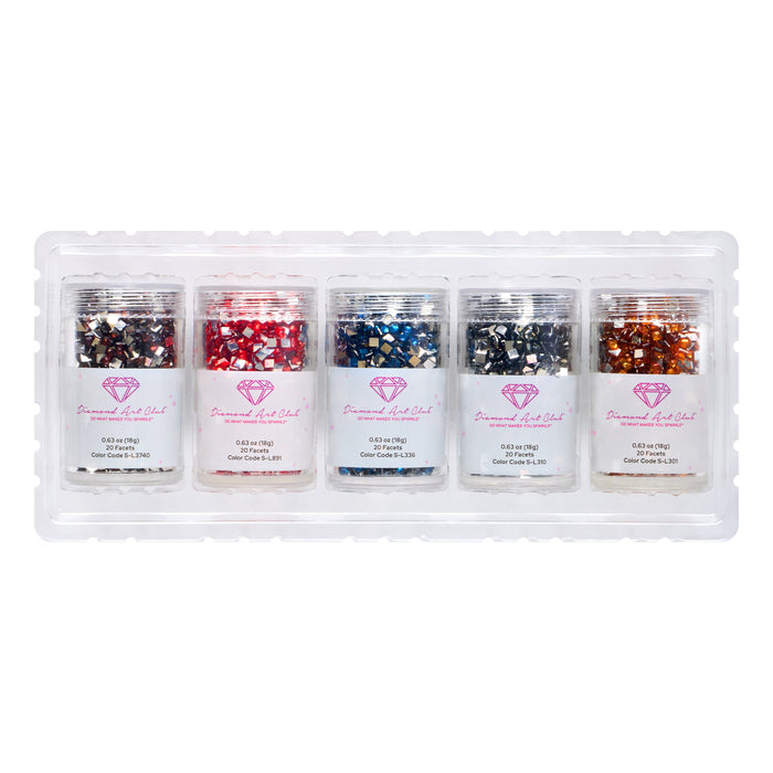 Diamond Painting Iridescent - Jewel Tones Square  (Set of 5)