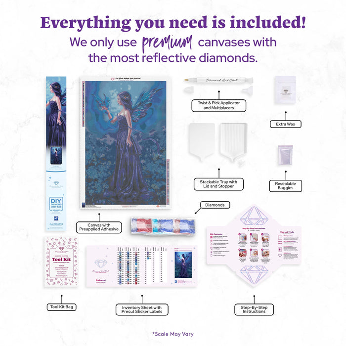 Diamond Painting Iridescent 25.6" x 39" (65cm x 98.8cm) / Square with 55 Colors including 2 ABs and 1 Electro Diamond and 3 Iridescent Diamonds and 4 Fairy Dust Diamonds / 103,617