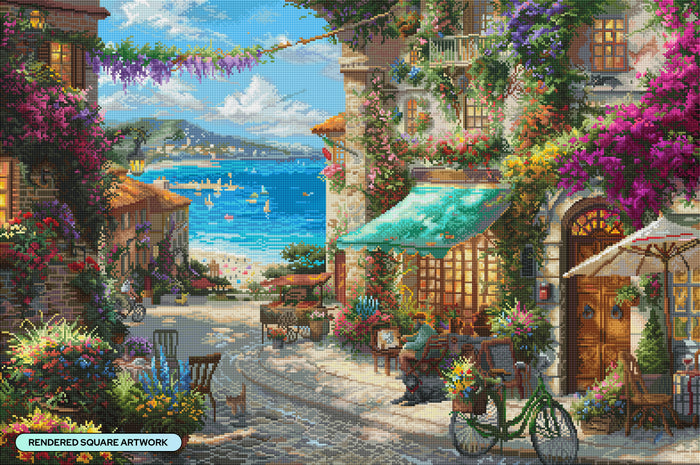 Diamond Painting Italian Cafe 38.6" x 25.6" (97.8cm x 65cm) / Square With 98 Colors Including 5 ABs and 2 Fairy Dust Diamonds / 102,573