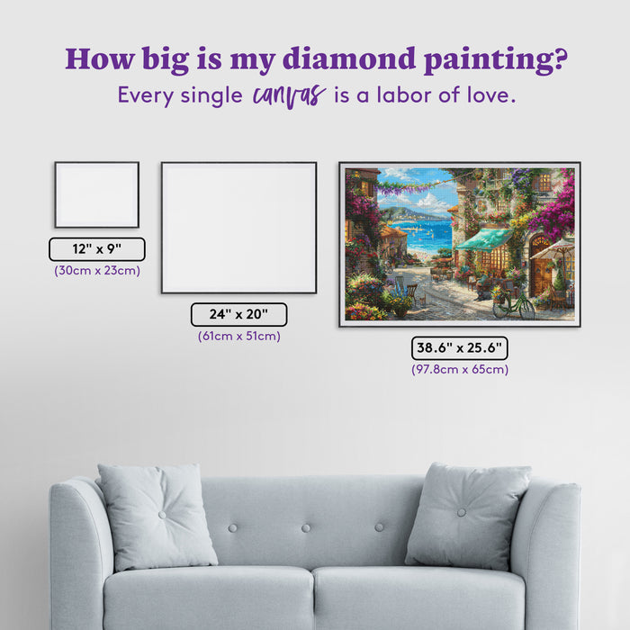 Diamond Painting Italian Cafe 38.6" x 25.6" (97.8cm x 65cm) / Square With 98 Colors Including 5 ABs and 2 Fairy Dust Diamonds / 102,573