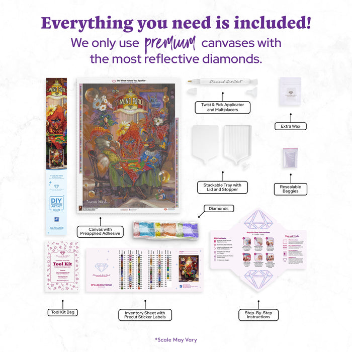 Diamond Painting IT'S A BLING THING! 25.6" x 34.3" (65cm x 86.9cm) / Square with 97 Colors including 4 ABs and 4 Fairy Dust Diamonds / 91,089