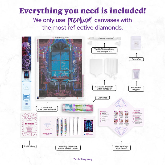 Diamond Painting It's Been Too Long 25.6" x 34.3" (65cm x 86.9cm) / Square With 51 Colors Including 1 AB and 4 Fairy Dust Diamonds / 91,089