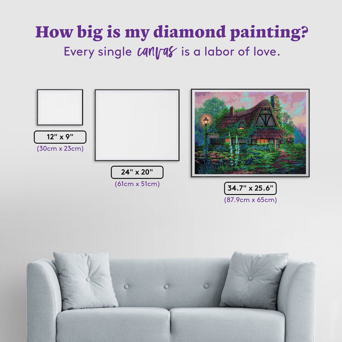 Diamond Painting Ivy Lane 34.7" x 25.6" (87.9cm x 65cm) / Square With 63 Colors Including 1 AB and 4 Fairy Dust Diamonds / 92,133