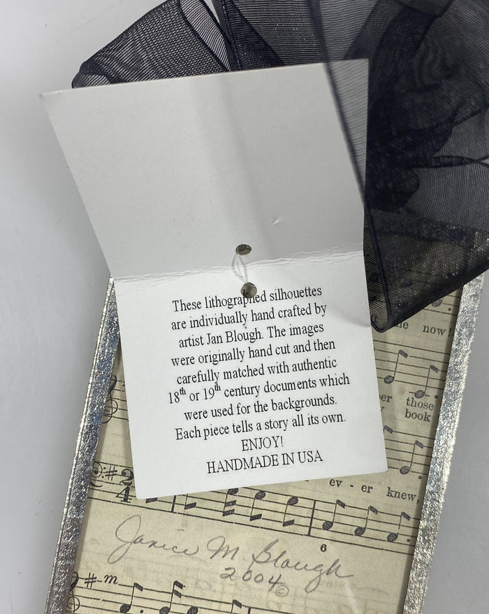 Jan Blough Silhouettes and More Glass Sheet Music and Peace Ornamet