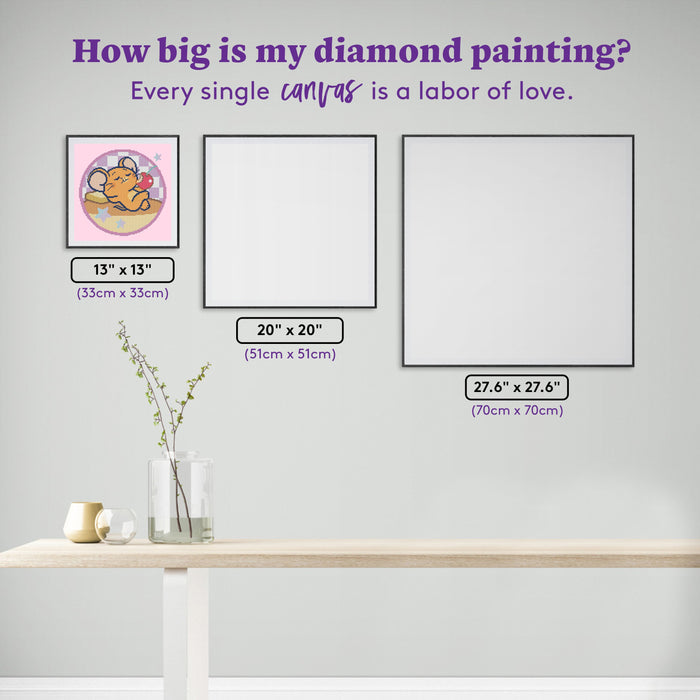 Diamond Painting Jerry 13" x 13" (33cm x 33cm) / Round With 17 Colors Including 1 AB and 3 Fairy Dust Diamonds / 9,079