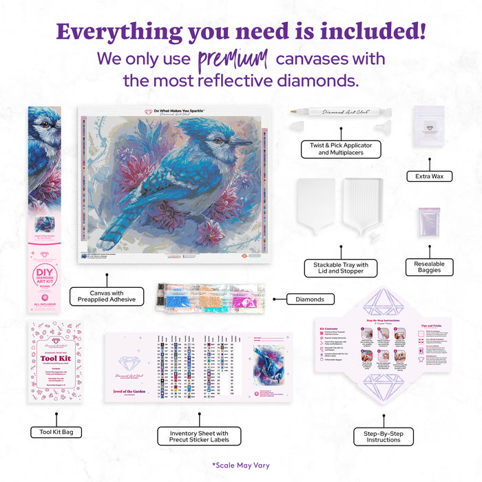 Diamond Painting Jewel of the Garden 28" x 22" (70.7cm x 55.6cm) / Round with 77 Colors including 3 ABs and 1 Iridescent Diamond and 2 Fairy Dust Diamonds / 51,914