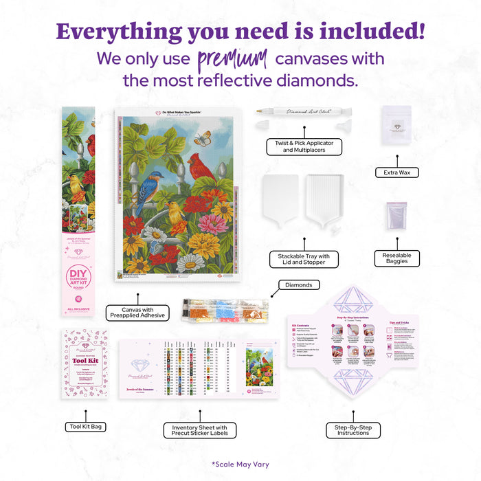 Diamond Painting Jewels of the Summer 22" x 31" (55.6cm x 78.7cm) / Round with 66 Colors including 3 ABs and 5 Fairy Dust Diamonds / 57,772