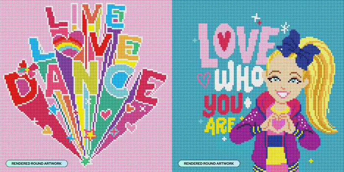 Diamond Painting Jojo Siwa Live & Love Bundle 13" x 13″ (33cm x 33cm) / Round with 17 Colors including 4 ABs / 13689
