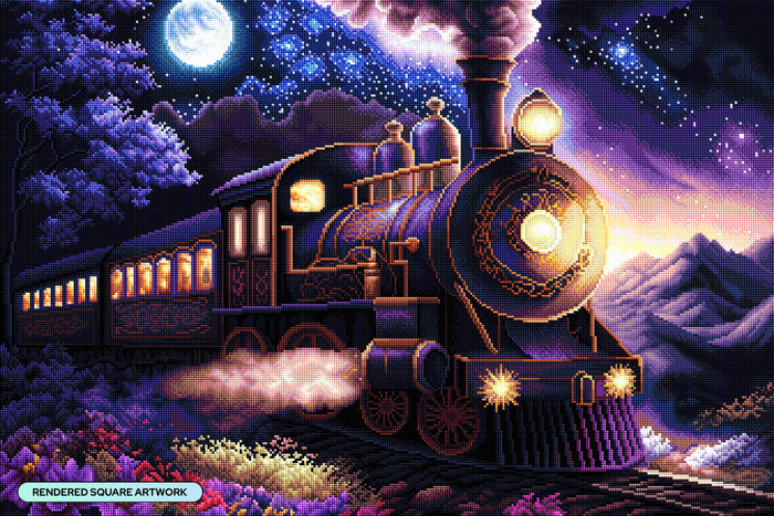 Diamond Painting Journey into Dreams 33" x 22" (83.6cm x 55.8cm) / Square with 66 Colors including 2 ABs and 3 Fairy Dust Diamonds / 75,264