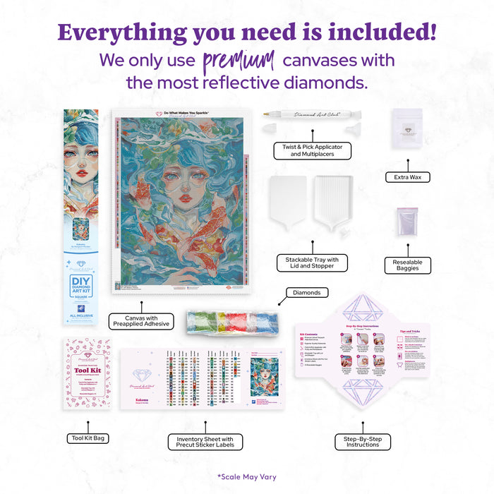 Diamond Painting Kakomu 22" x 30" (55.8cm x 75.9cm) / Square with 91 Colors including 2 ABs and 1 Electro Diamond and 4 Fairy Dust Diamonds / 68,320